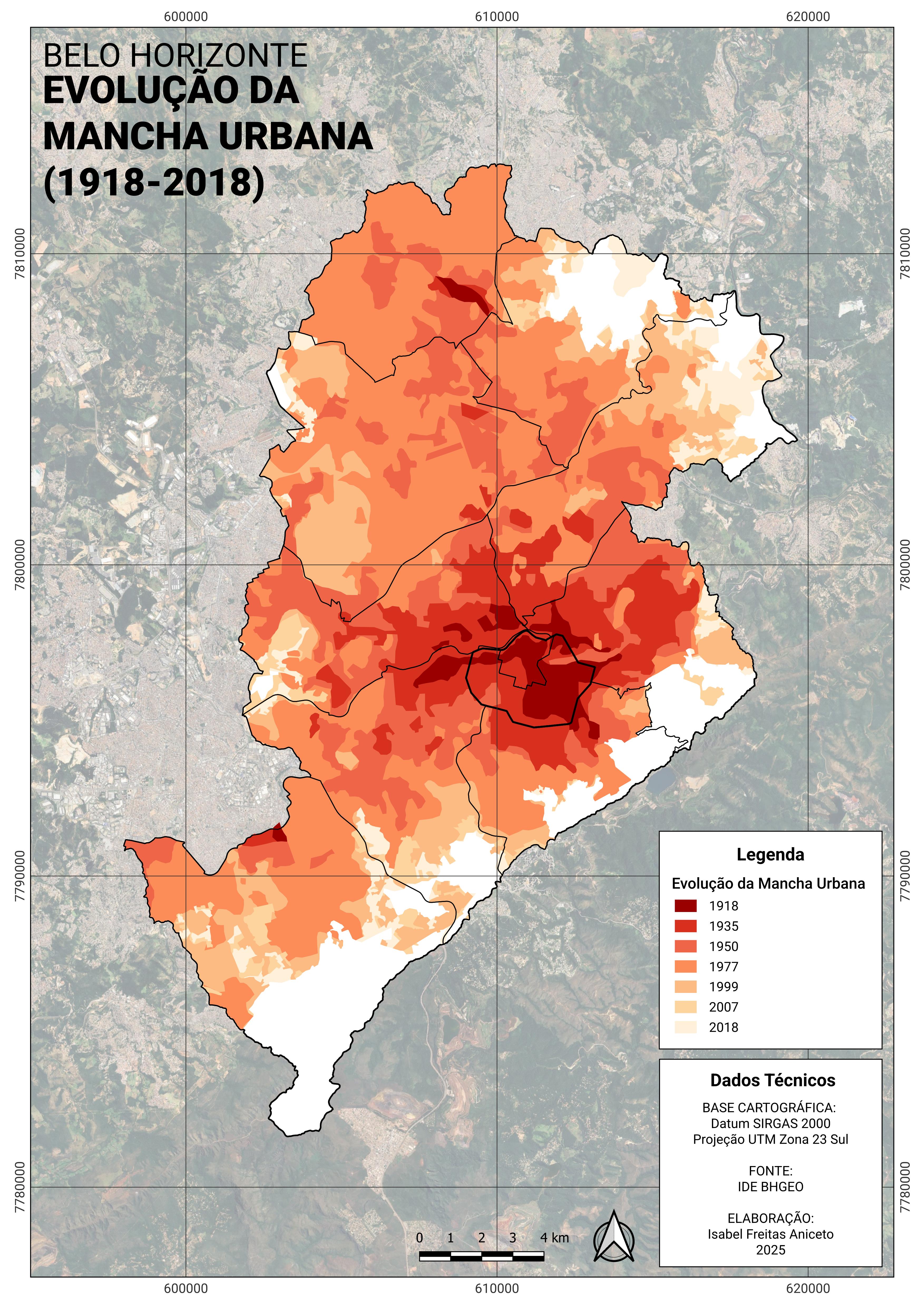 Evolução da mancha urbana #01 | Spatialnode